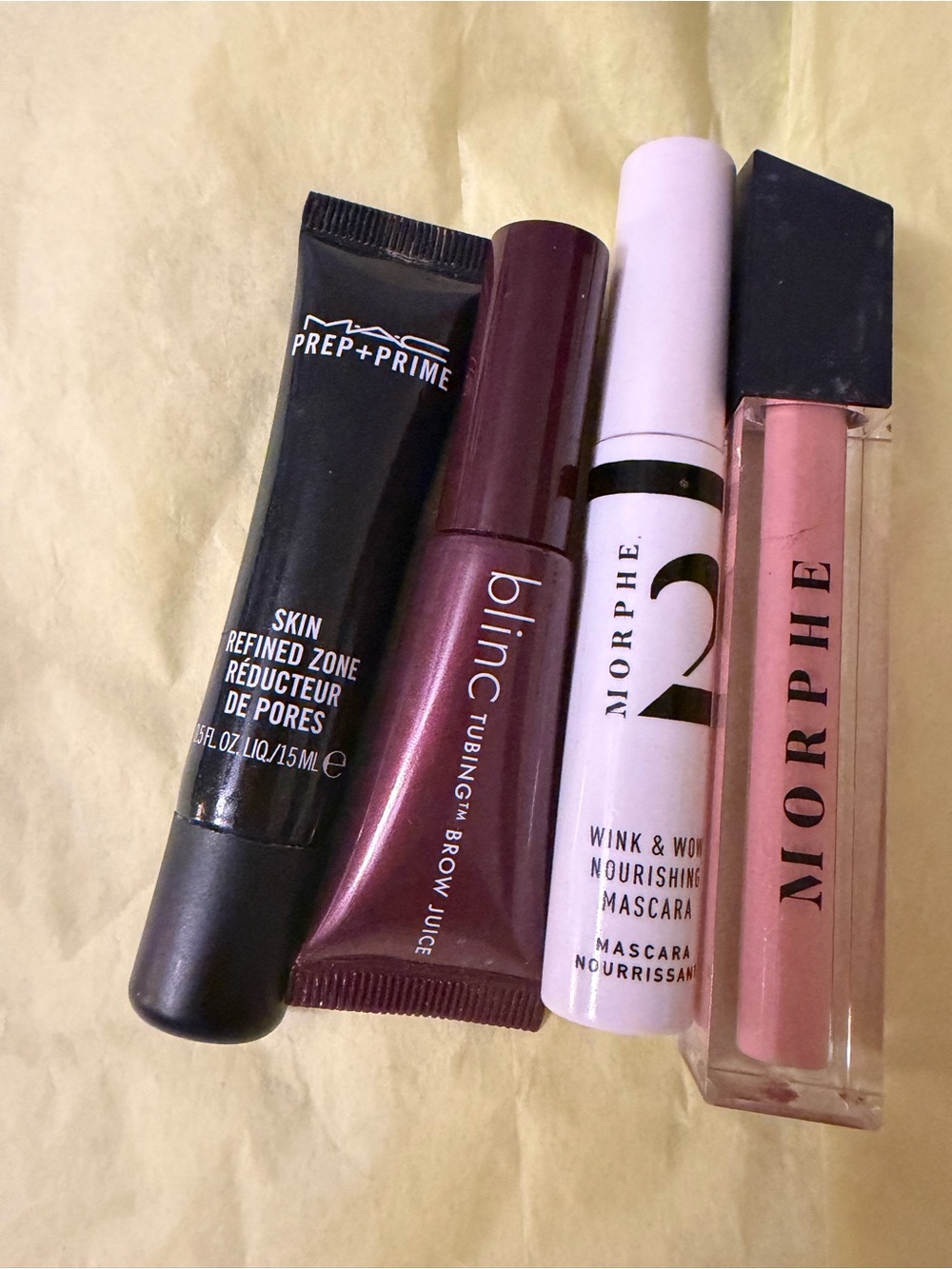 BUNDLEMorphe Lip Gloss & Mascara Duo with MAC Prep + Prime and Blinc Brow Gel -